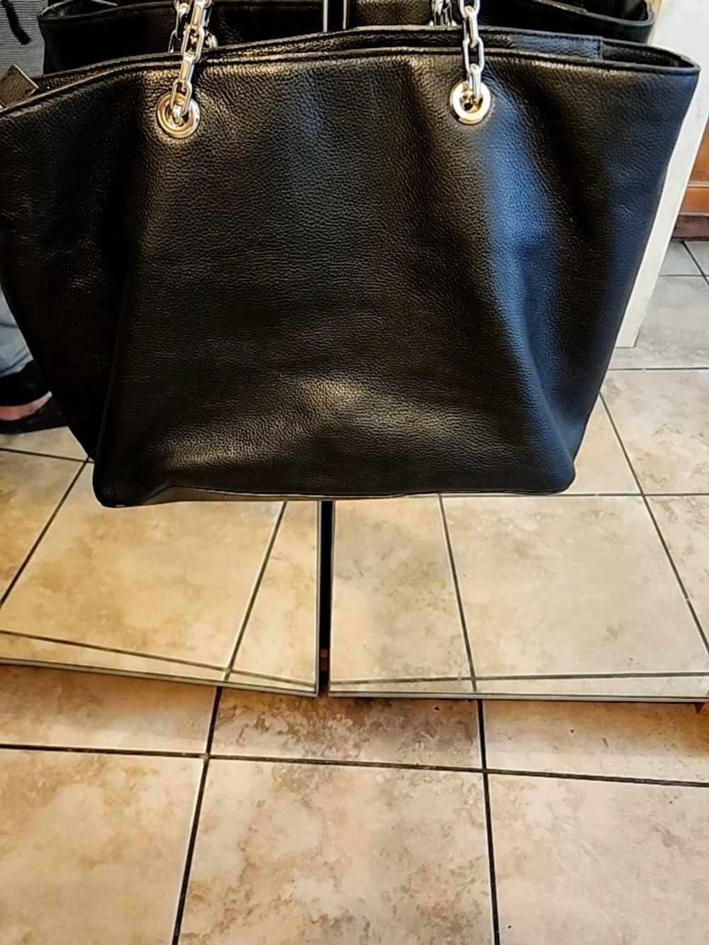 Michael Kors Black Leather Duffel Bag - Picture 4 of 6